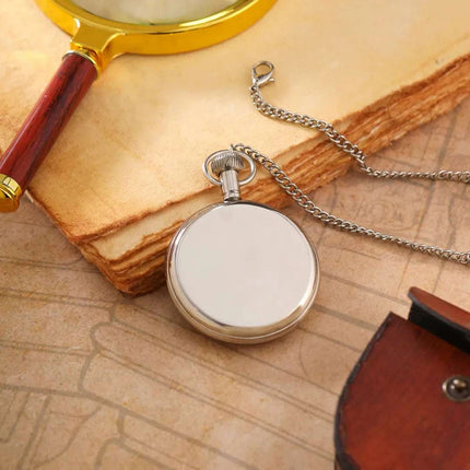 Brass Pocket Watch With Leahther Pouch (2 Inch)