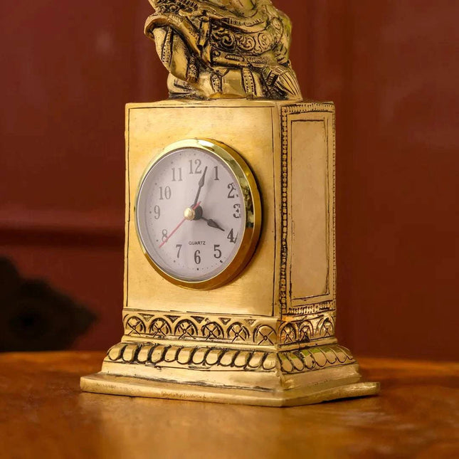 Brass Horse Head Table Clock (11 Inch)