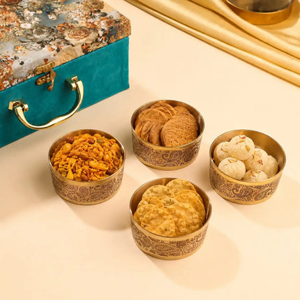 Brass Dry Fruit Bowl Box Hamper