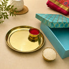 Brass Pooja Thali & Bowl Pair Gift Hamper
