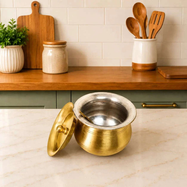 Brass Matt Finish Ghee Pot (3.5 Inch)