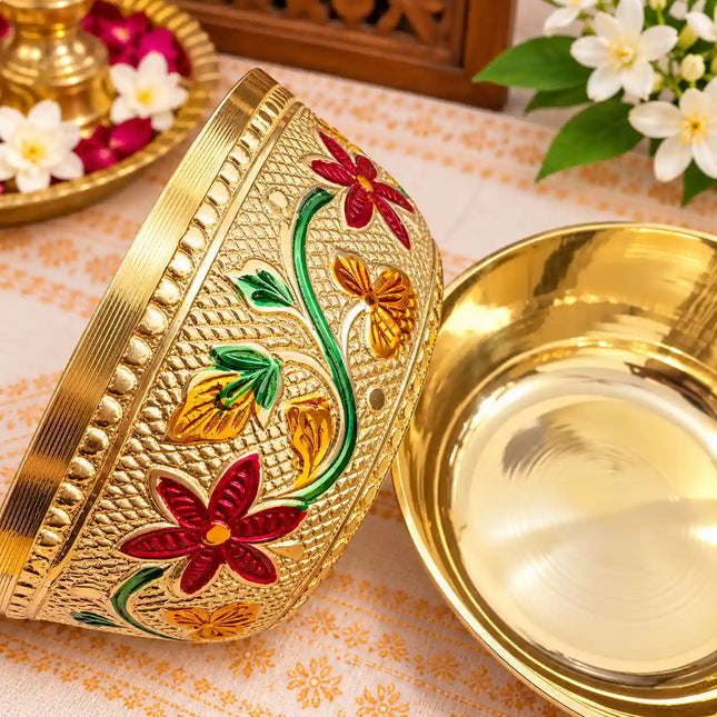 Brass Meenakari Hand Painted Bowl Pair (1.5 Inch)