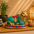 Brass Stone Work Sitting Nandi Idol