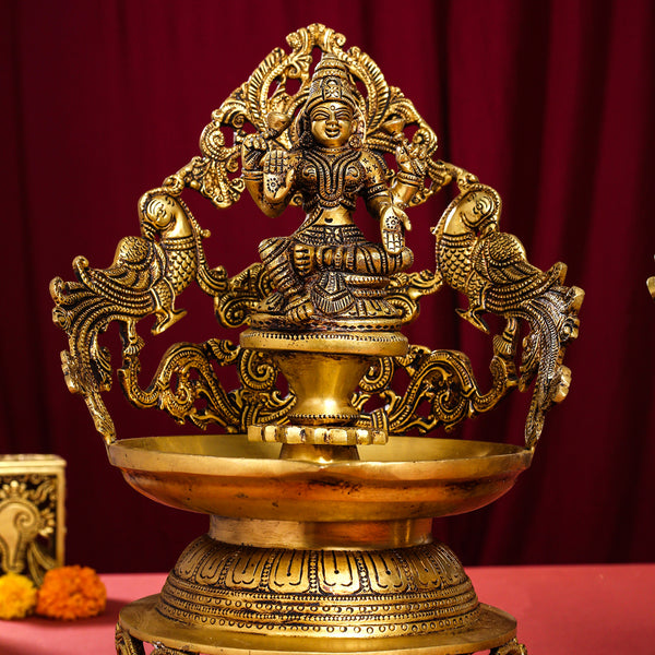 Brass Lakshmi Urli/Diya (13.5 Inch)
