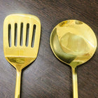 Brass Kitchen Ladles With Wooden Handle (14.5 Inch)
