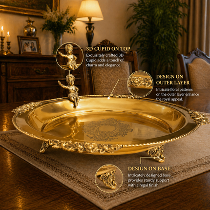 Brass Round Serving Tray / Plate (11.5 Inch)