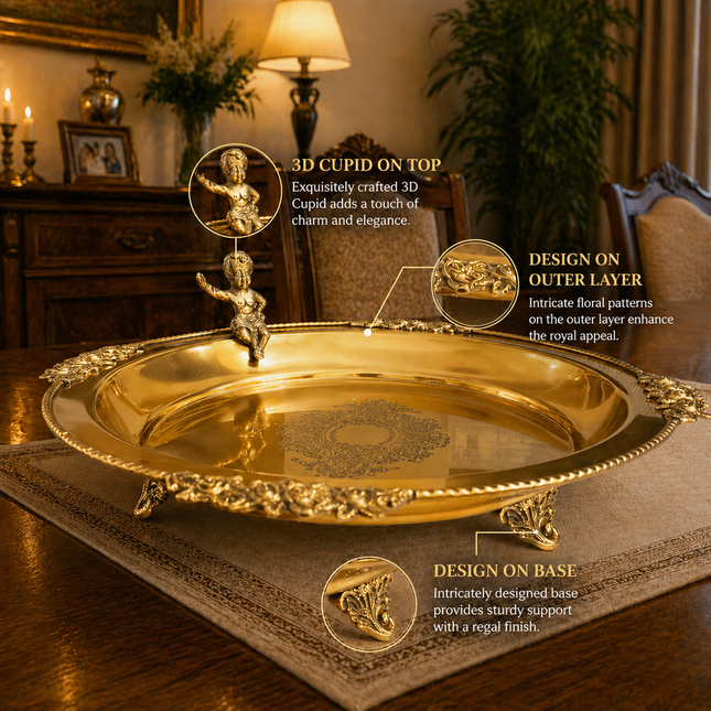 Brass Round Serving Tray / Plate (11.5 Inch)