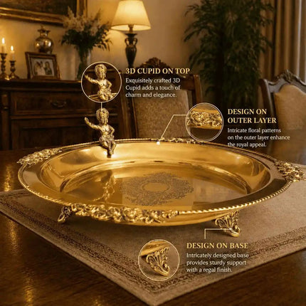 Brass Round Serving Tray / Plate (11.5 Inch)