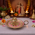 Brass Hand Painted Incense Holder/Agardan (2.2 Inch)