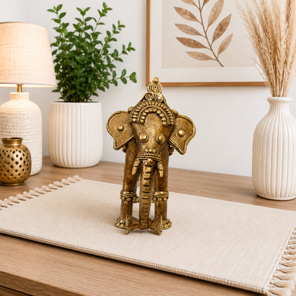 Brass Handcrafted Dhokra Elephant statue
