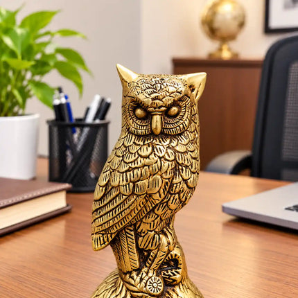 Brass Standing Owl Figurine (5 Inch)