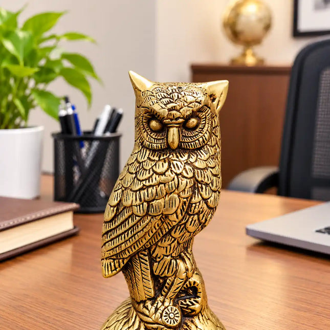 Brass Standing Owl Figurine (5 Inch)