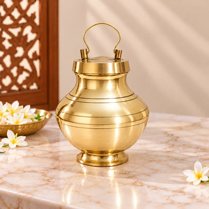 Brass Kamandal / Gangajali With Lid (4.5 inch)