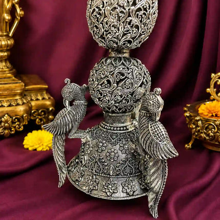 Brass Traditional Lightweight Peacock Samai/Lamp Pair