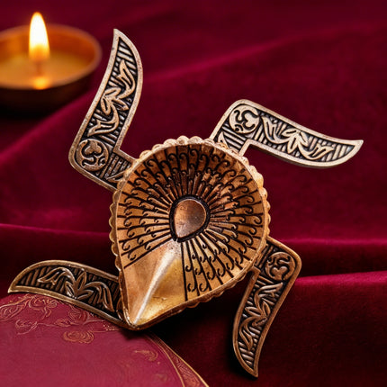 Brass Lightweight Swastik Diya (1.5 Inch)