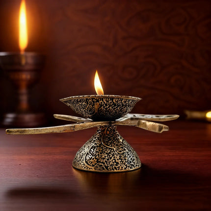 Brass Lightweight Swastik Diya (1.5 Inch)