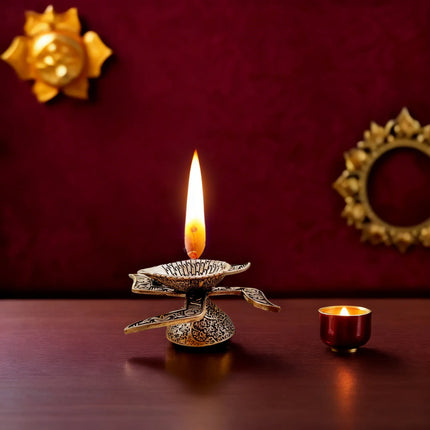 Brass Lightweight Swastik Diya (1.5 Inch)