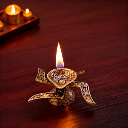 Brass Lightweight Swastik Diya (1.5 Inch)