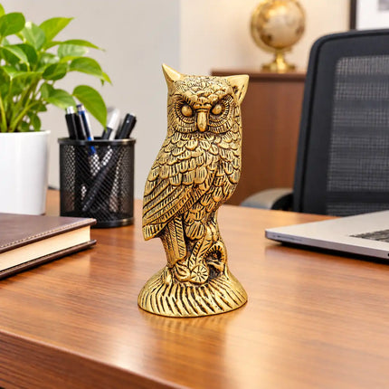 Brass Standing Owl Figurine (5 Inch)
