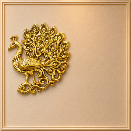 Brass Peacock And Lotus Wall Hanging 3 Piece Set (7.5 inch)