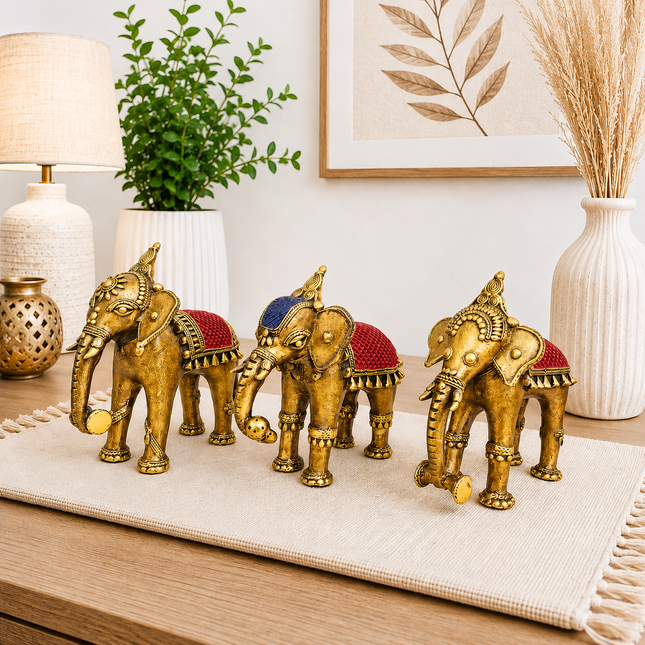 Brass Handcrafted Dhokra Elephant statue