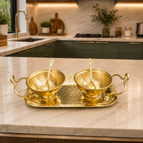 1 Tray with 2 bowls & 2 spoons