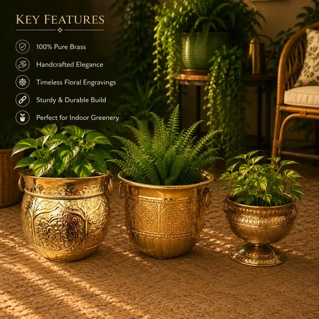 Brass Bucket Planter Pot