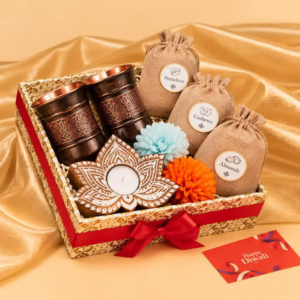 Copper Luxury Gift Hamper with Glasses