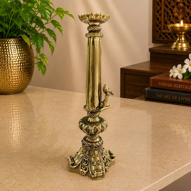 Brass Lightweight Candle Stand Holder (8.5 Inch)