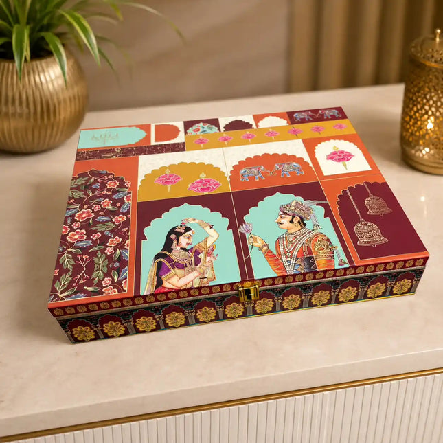 Brass Table Clock and Shubh Labh Gift/Corporate Hamper