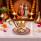 Brass Hand Painted Akhand Diya (2.2 Inch)