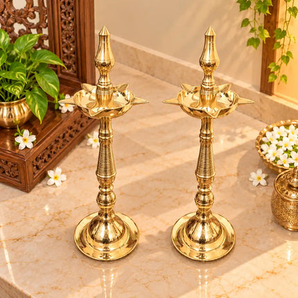 Brass Divine Samai Lamp Pair (25 Inch)