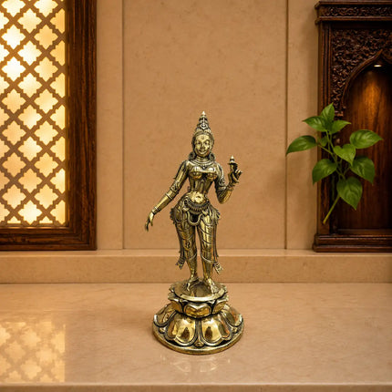 Brass Lightweight Standing Uma Parvati Devi Idol
