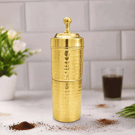 Brass Hammered Coffee Filter Machine (7.5 Inch)