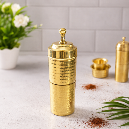 Brass Hammered Coffee Filter Machine (7.5 Inch)