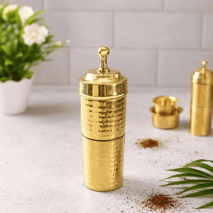 Brass Hammered Coffee Filter Machine (7.5 Inch)