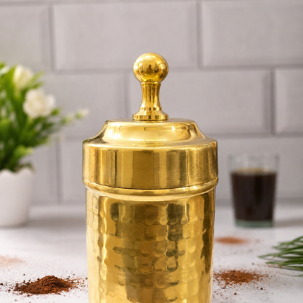 Brass Hammered Coffee Filter Machine (7.5 Inch)