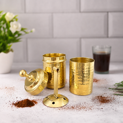 Brass Hammered Coffee Filter Machine (7.5 Inch)
