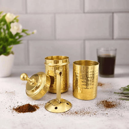 Brass Hammered Coffee Filter Machine (7.5 Inch)