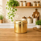 Brass Hammered Container With Lid