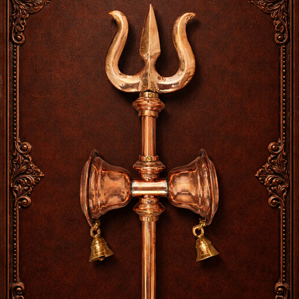 Copper Shiva'S Damru Trishul