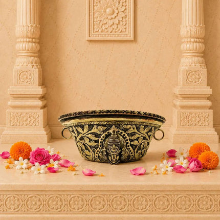 Brass Ashtalakshmi & Balaji Lakshmi Decorative Bowl