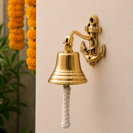 Brass Anchor Bell – Premium Nautical Brass Handicraft (6.5 Inch)