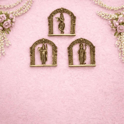 Brass Dashavatara Wall Hanging Plates Set (6 Inch)