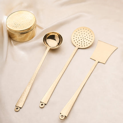 Brass Kitchen Ladles Set  (15.5 Inch)