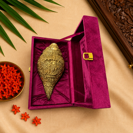 Brass Vishwaroopam Vishnu Conch (9.5 Inch)