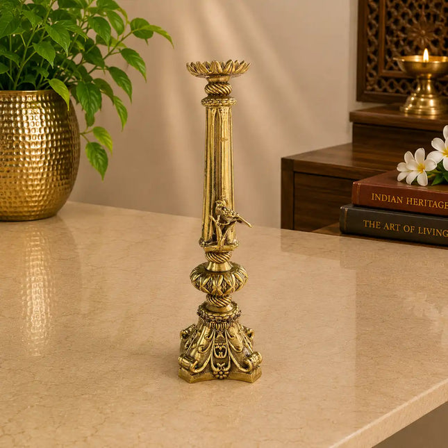 Brass Lightweight Candle Stand Holder (8.5 Inch)
