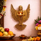 Brass Standing Deep Lakshmi Wall Hanging Idol With Wings (8 Inch)