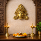 Brass Durga Face Wall Hanging (5.5 Inch)