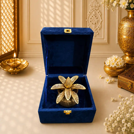Brass Kalash with Coconut & Leaves (5 INCH)